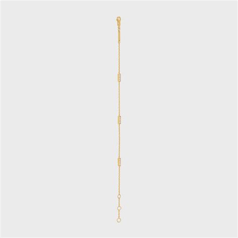 Celine Line Triple Bracelet in Yellow Gold and Diamonds